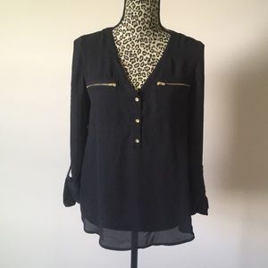 Black chiffon blouse
